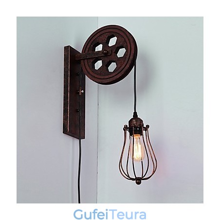 תעשייתי רטרו ברזל מנורת קיר Creative Personality Lift Pulley מנורת קיר תעשייתי רטרו ברזל מנורת קיר Creative Personality Lift Pulley מנורת קיר
