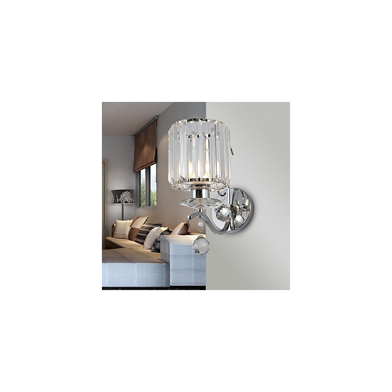 קריסטל מודרני עכשווי מצופה אלקטרו תכונה Uplight קיר פמוטי קיר אור