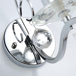 קריסטל מודרני עכשווי מצופה אלקטרו תכונה Uplight קיר פמוטי קיר אור