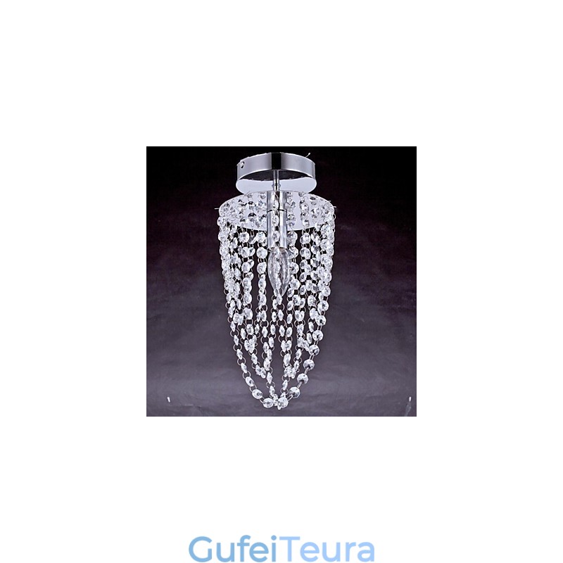 מנורות תקרה 1 אור קריסטל ציפוי נירוסטה אומנותי