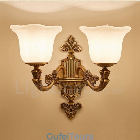 2 אור מסורתי קלאסי סלון חדר אוכל חדר מיטה מתכת מפמוטי קיר פנימיים יוקרתיים