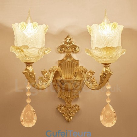 2 אור מסורתי קלאסי סלון פינת אוכל חדר מיטה מתכת פמוטי קיר מקורה