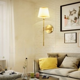 פמוטי קיר מקורה נחושת קלאסית מסורתית עם אור יחיד