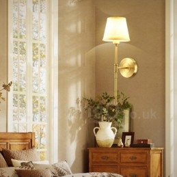 פמוטי קיר מקורה נחושת קלאסית מסורתית עם אור יחיד