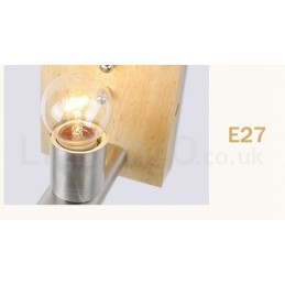 מודרני עכשווי עץ נירוסטה אורות קיר עם הצללה זכוכית למעבר בר קפה חדר שינה חדר שינה מנורת קיר לופט גלגלת