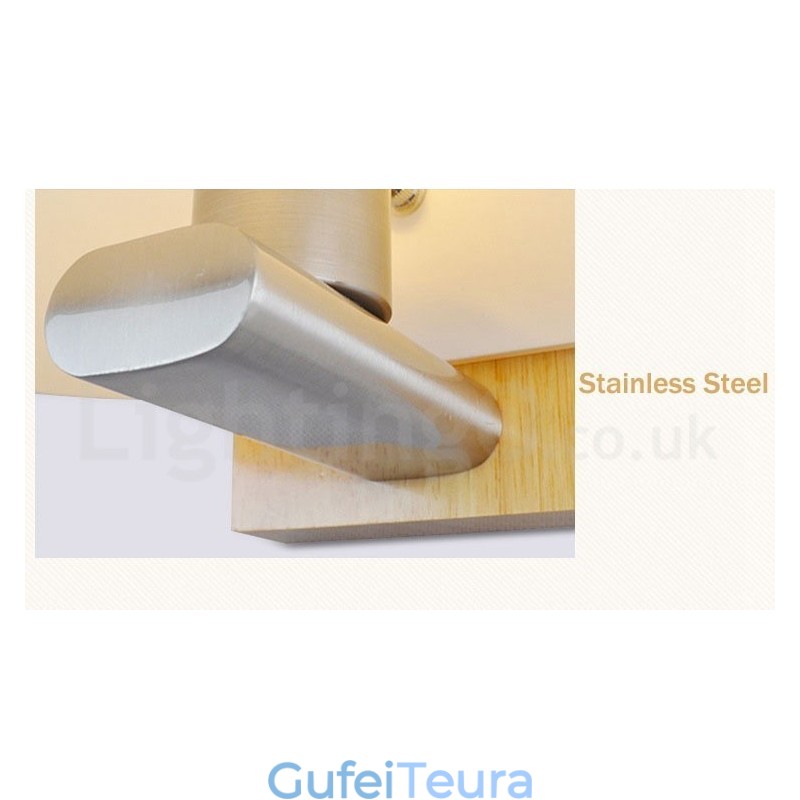 מודרני עכשווי עץ נירוסטה אורות קיר עם הצללה זכוכית למעבר בר קפה חדר שינה חדר שינה מנורת קיר לופט גלגלת