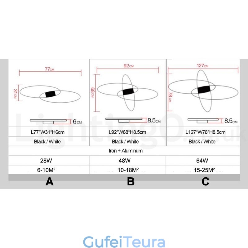 ניתן לעמעום אליפסה מודרנית עכשווית אלומיניום מנורת תקרת מנורת תקרת מנורת חדר מיטה בסלון יכולה לשמש גם כאור קיר