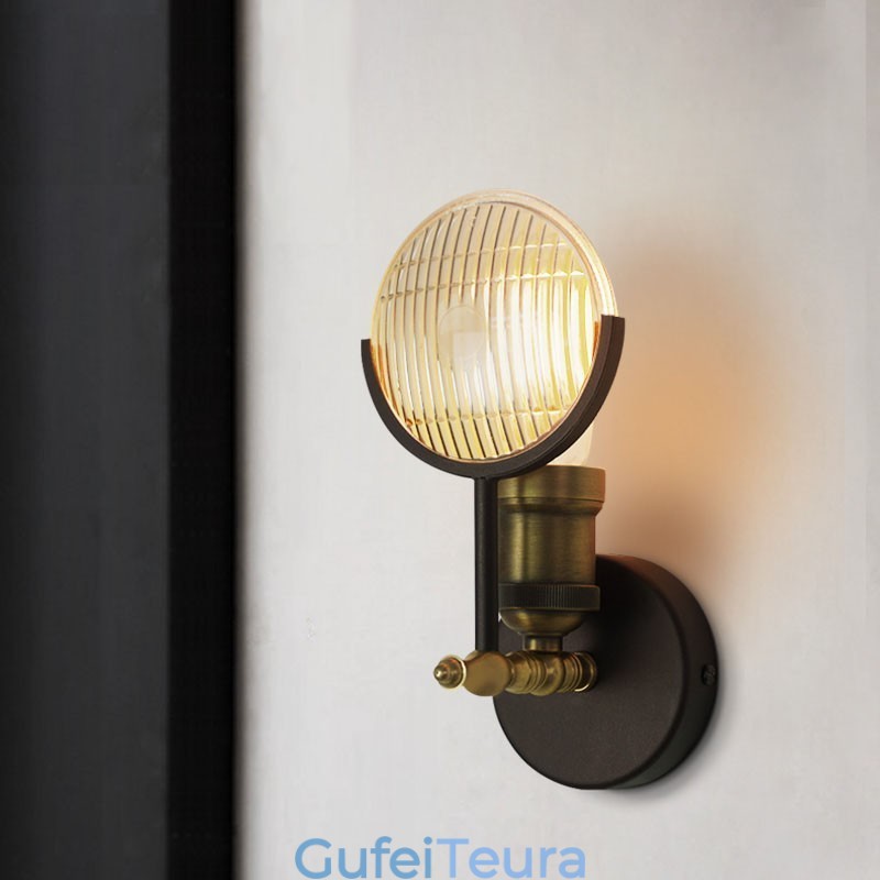 1 אור כפרי רטרו וינטג' אור קיר עם גוון זכוכית מיוחד למשרדי מלון סלון סלון חדר אוכל
