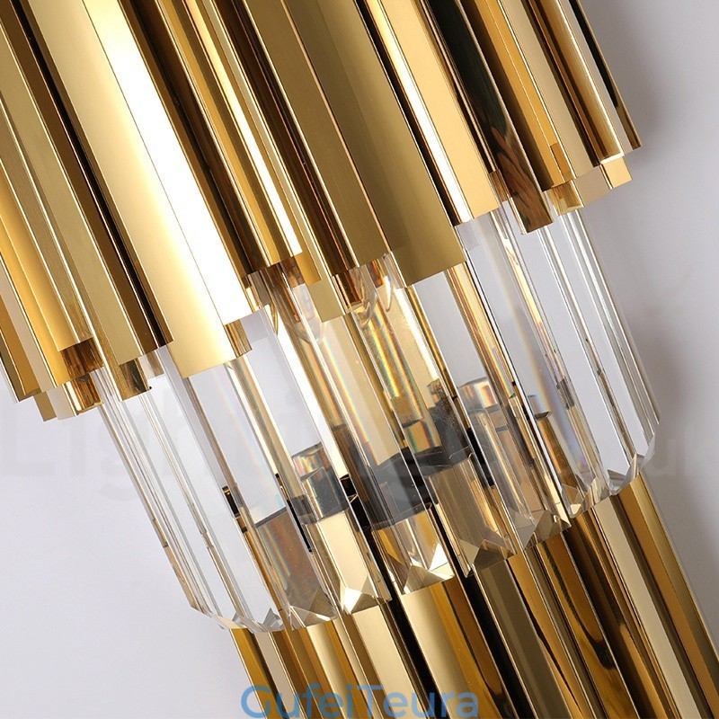 פנס קיר קריסטל מודרני יוקרתי K9 עם גוון קריסטל