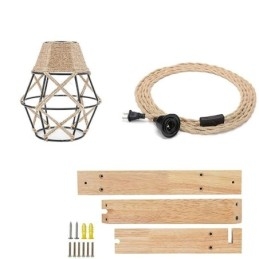 קנבוס חבל ברזל אמנות קיר אור אמריקאי פסטורלי רטרו פמוט קיר עם תקע