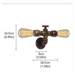 מנורת קיר תעשייתית צינור מים רטרו רטרו