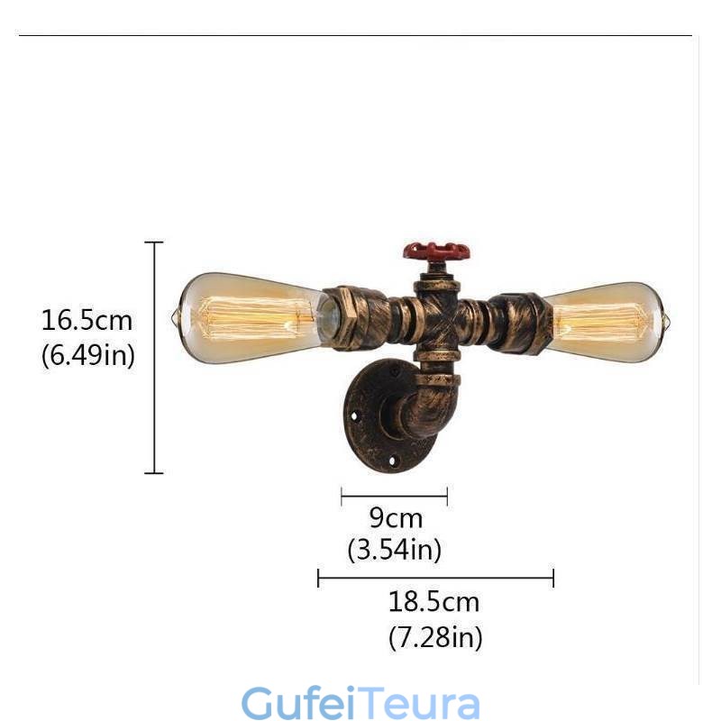 מנורת קיר תעשייתית צינור מים רטרו רטרו