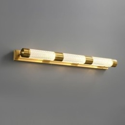 מנורת קיר פליז אקריליק צילינדר מראה קדמי אור