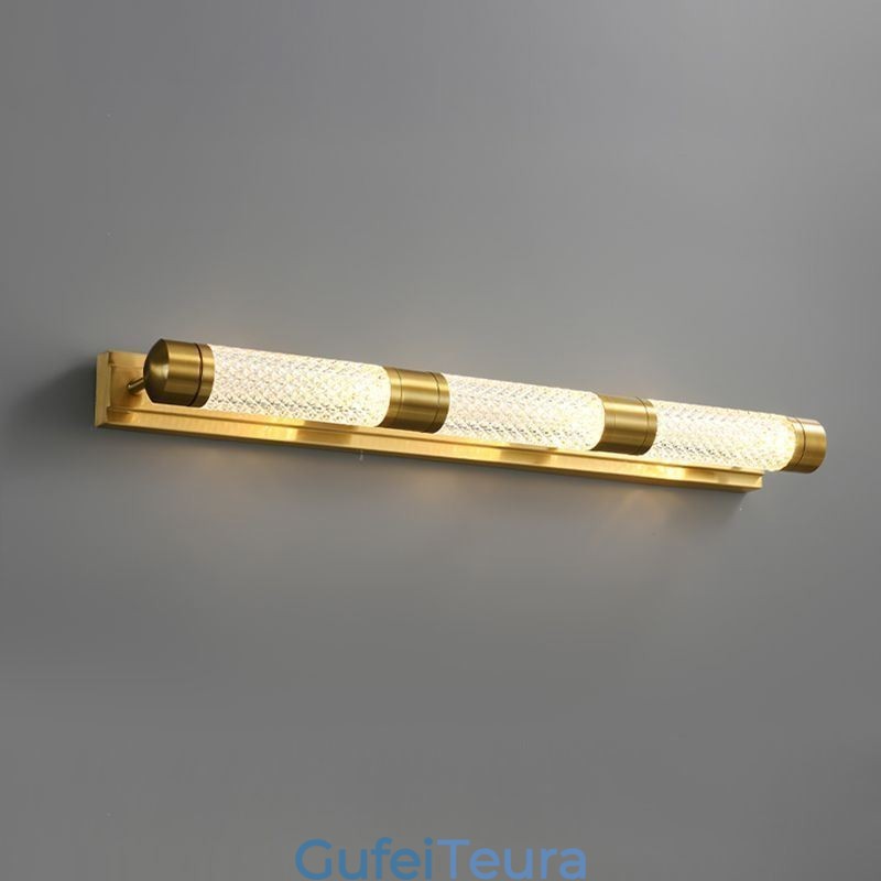 מנורת קיר פליז אקריליק צילינדר מראה קדמי אור