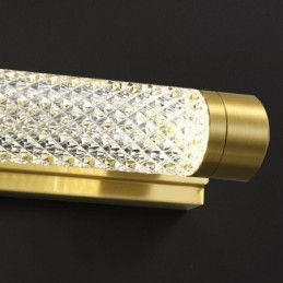 מנורת קיר פליז אקריליק צילינדר מראה קדמי אור