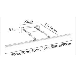 מראה קדמי אור אקריליק נמתח מנורת פמוט מסדרון חדר רחצה