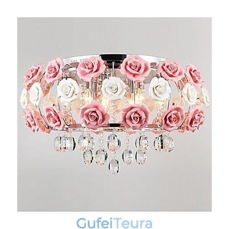 Country Crystal Flush Mount מצופה אלקטרו Country Crystal Flush Mount מצופה אלקטרו