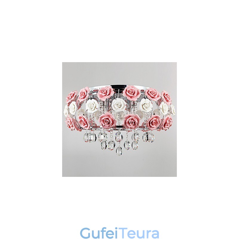Country Crystal Flush Mount מצופה אלקטרו