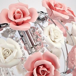 Country Crystal Flush Mount מצופה אלקטרו