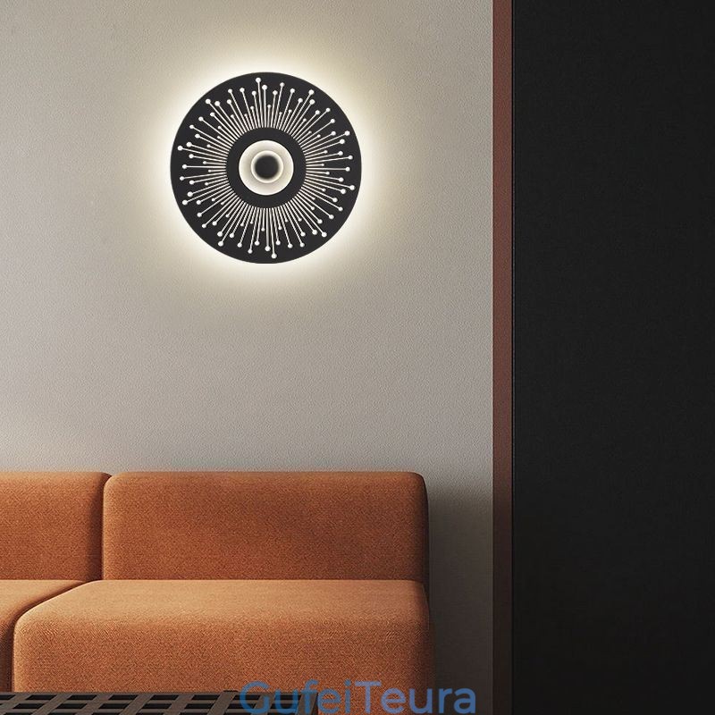 פמוט קיר נורדי מלא נחושת חלול אור קיר עגול