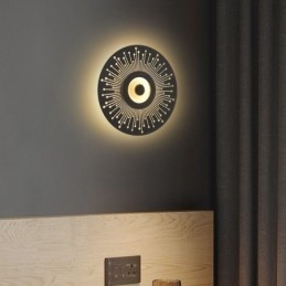 פמוט קיר נורדי מלא נחושת חלול אור קיר עגול