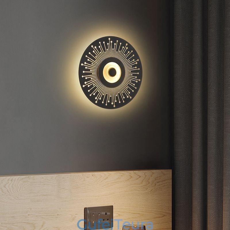 פמוט קיר נורדי מלא נחושת חלול אור קיר עגול