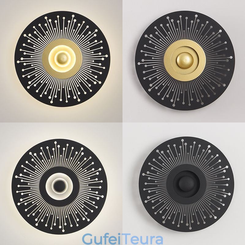 פמוט קיר נורדי מלא נחושת חלול אור קיר עגול