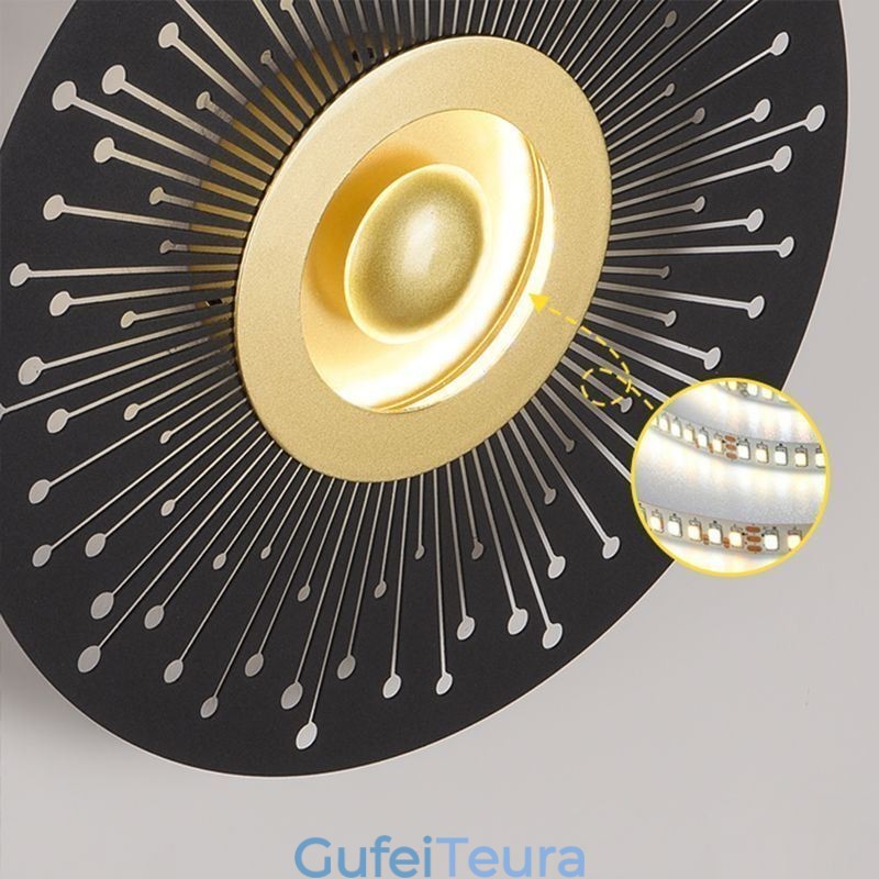 פמוט קיר נורדי מלא נחושת חלול אור קיר עגול