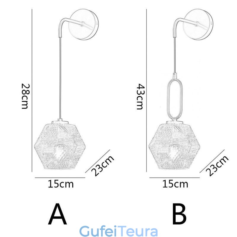 מנורת פמוט קיר מודרנית מזכוכית יצירתית