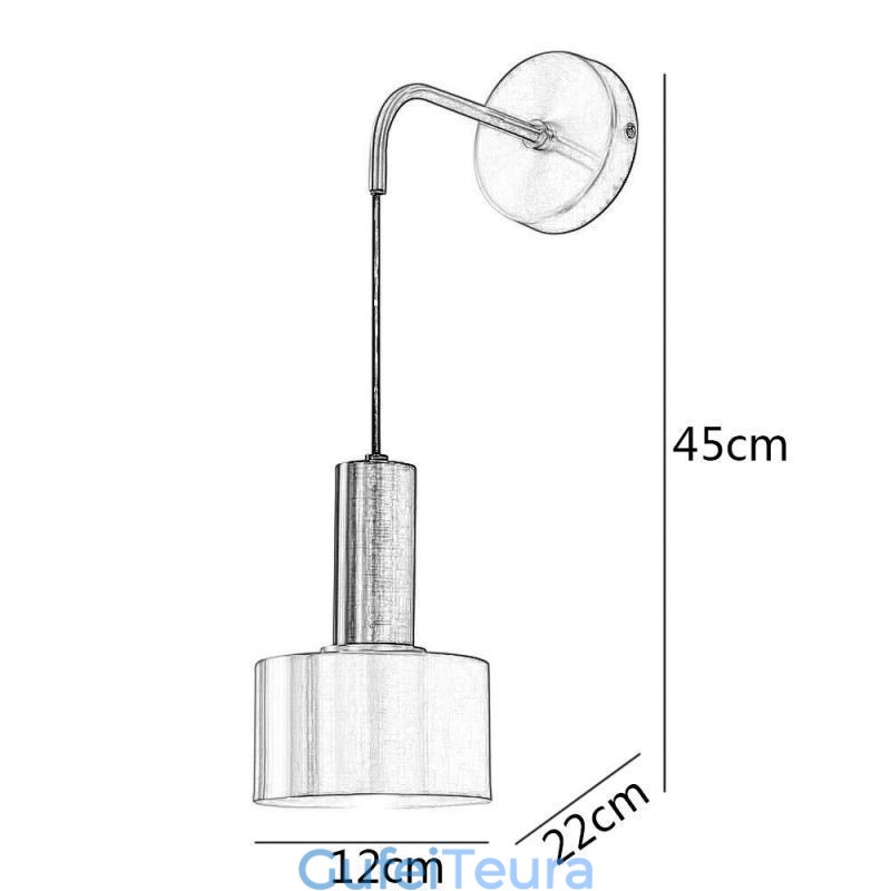 פמוט קיר מודרני בצבע שחור זהב שחור