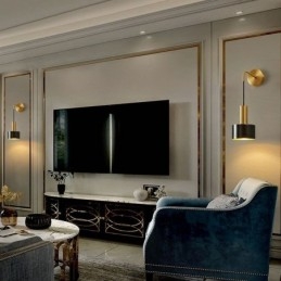 פמוט קיר מודרני בצבע שחור זהב שחור