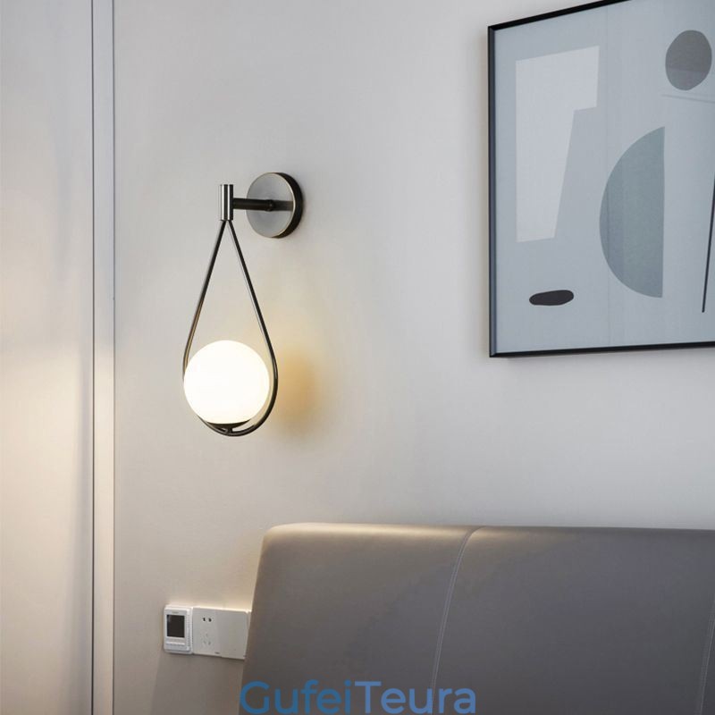 מודרני גלובוס קיר פמוט זכוכית אור קיר שחור טיפת מים אור קיר