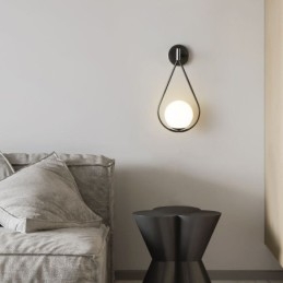 מודרני גלובוס קיר פמוט זכוכית אור קיר שחור טיפת מים אור קיר