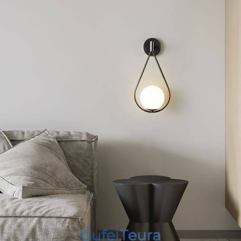 מודרני גלובוס קיר פמוט זכוכית אור קיר שחור טיפת מים אור קיר