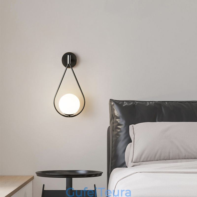 מודרני גלובוס קיר פמוט זכוכית אור קיר שחור טיפת מים אור קיר