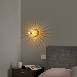 תאורת קיר מודרנית עם גוון זכוכית שקופה מוברש תאורת פמוט קיר