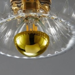 תאורת קיר מודרנית עם גוון זכוכית שקופה מוברש תאורת פמוט קיר