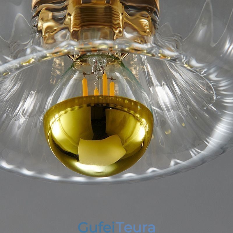 תאורת קיר מודרנית עם גוון זכוכית שקופה מוברש תאורת פמוט קיר