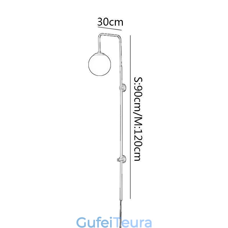 פמוט קיר מודרני גלובוס מוברש זהב אור קיר זכוכית