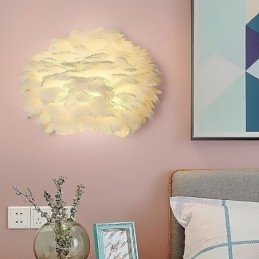 Creative Feather Wall מנורת פמוט דקורטיבית אור