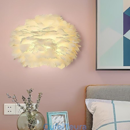 Creative Feather Wall מנורת פמוט דקורטיבית אור Creative Feather Wall מנורת פמוט דקורטיבית אור