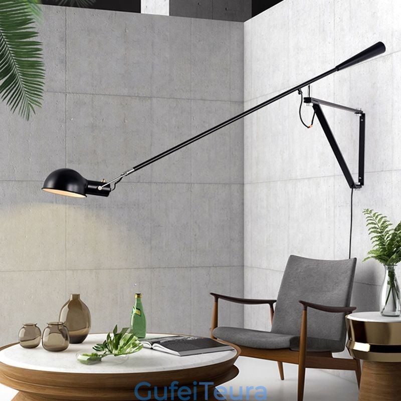 זרוע נדנדה יחיד מנורת פמוט קריאה ליד המיטה