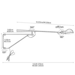 זרוע נדנדה יחיד מנורת פמוט קריאה ליד המיטה