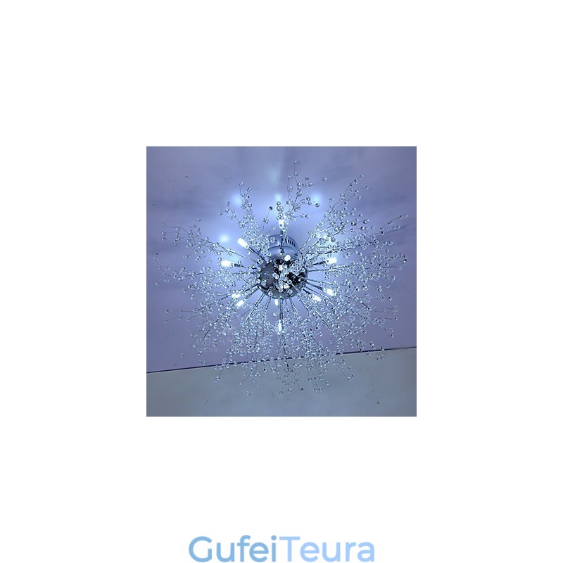 Modern Firework Globe AcrChrome Metal Flush Mount GDNS