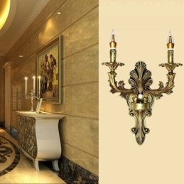 אירופאי רטרו מנורת קיר Creative Double Home תאורת קיר פמוט תאורת ליד המיטה