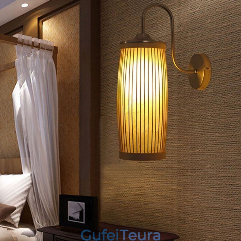 תוף מותניים עיצוב קיר אור יצירתי במבוק קיר פמוט מדרגות ליד המיטה תאורה כפרית