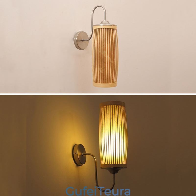 תוף מותניים עיצוב קיר אור יצירתי במבוק קיר פמוט מדרגות ליד המיטה תאורה כפרית