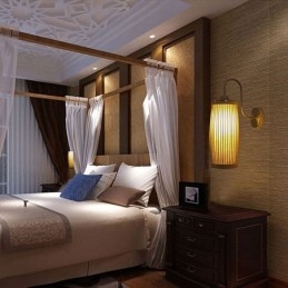 תוף מותניים עיצוב קיר אור יצירתי במבוק קיר פמוט מדרגות ליד המיטה תאורה כפרית