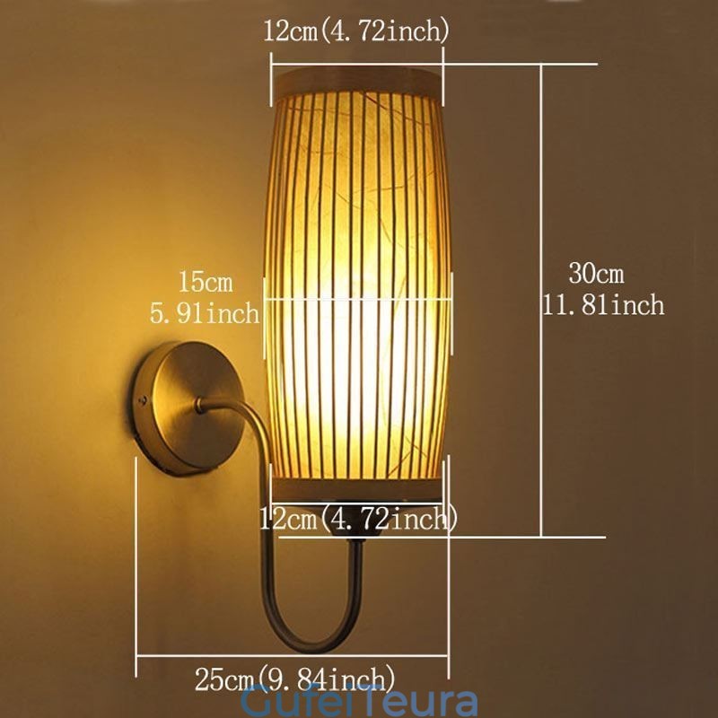 תוף מותניים עיצוב קיר אור יצירתי במבוק קיר פמוט מדרגות ליד המיטה תאורה כפרית