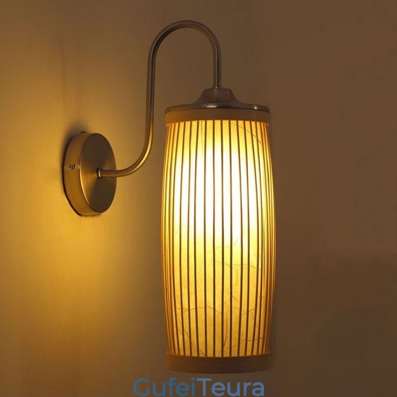 תוף מותניים עיצוב קיר אור יצירתי במבוק קיר פמוט מדרגות ליד המיטה תאורה כפרית